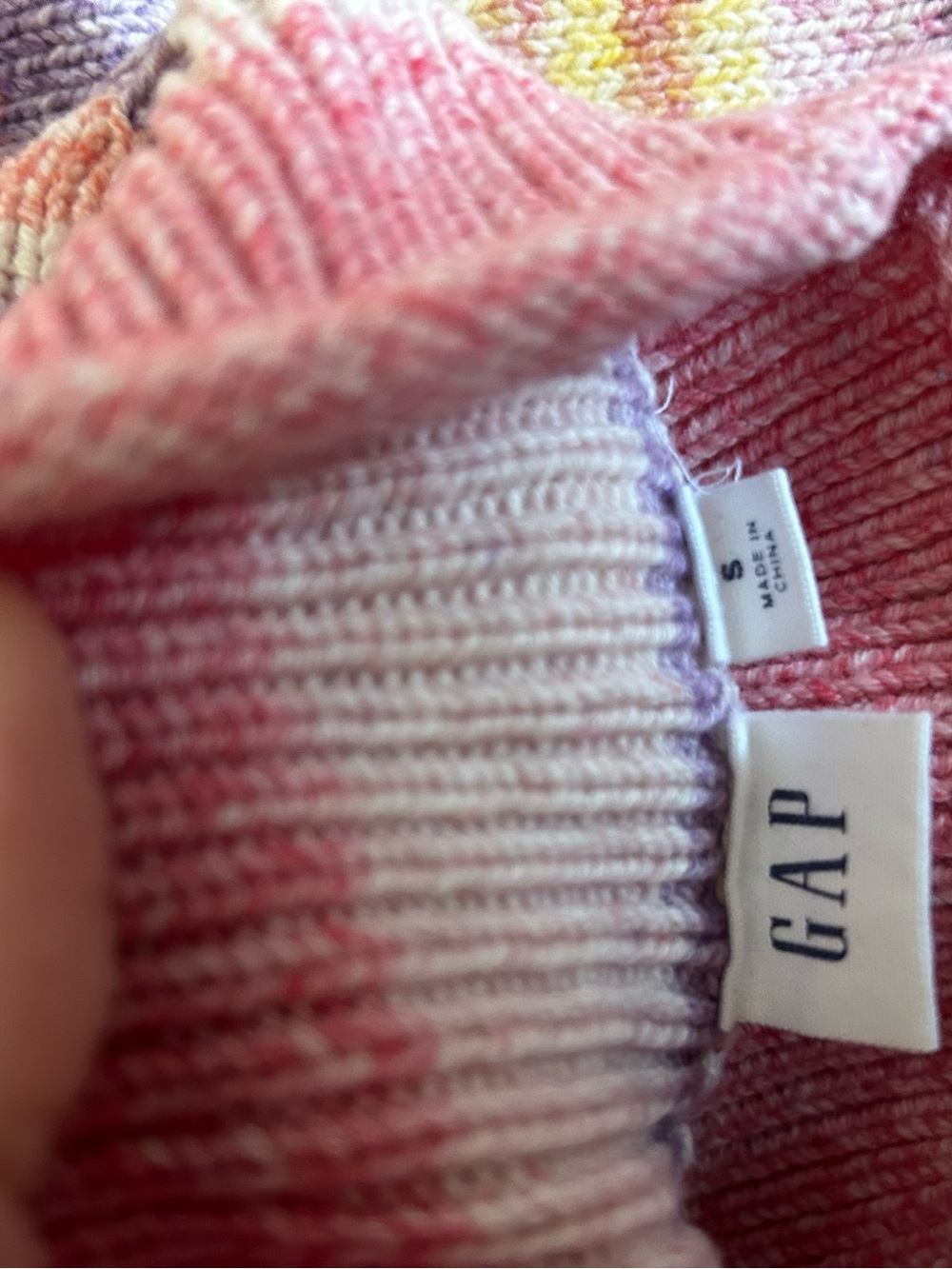 GAP Pastel Rainbow Striped Turtleneck Sweater - Picture 2 of 4